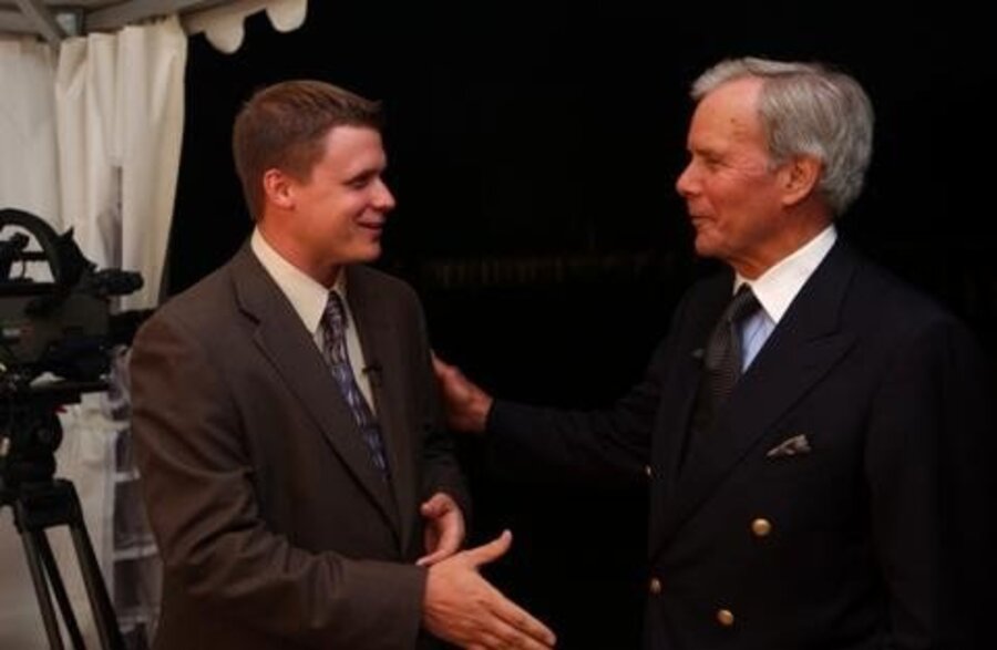 Kane Farabaugh with NBC News anchor Tom Brokaw