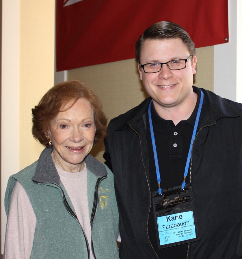 Kane Farabaugh with First Lady Rosalynn Carter, 2013 Carter Center Winter Weekend
