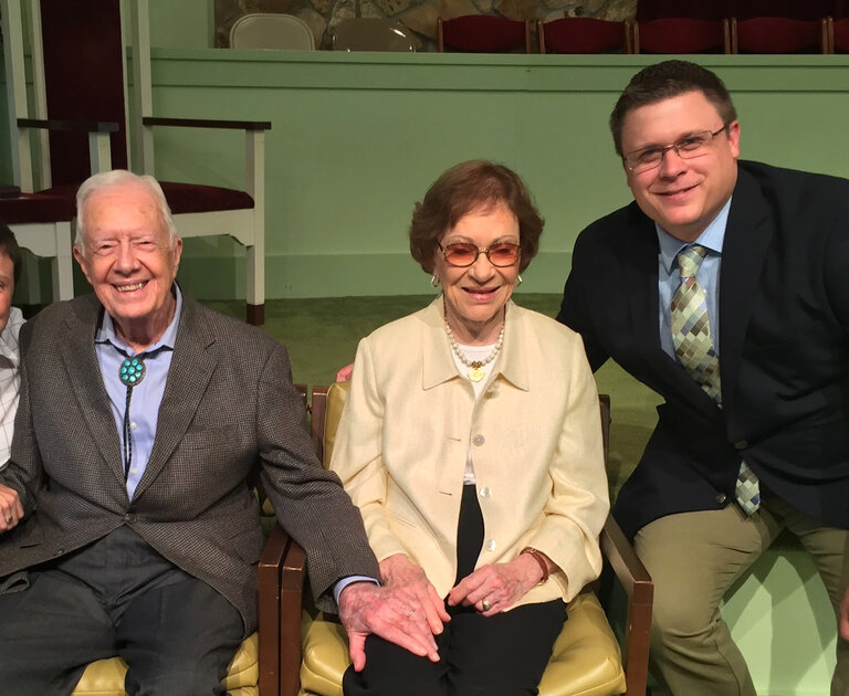 Kane Farabaugh with President Jimmy Carter and First Lady Rosalynn Carter