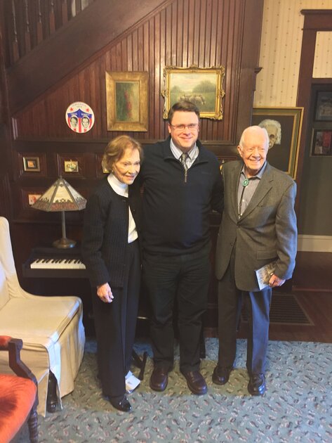 Kane Farabaugh with President Jimmy Carter and First Lady Rosalynn Carter