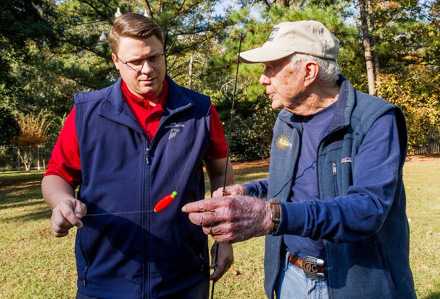 Kane Farabaugh with President Jimmy Carter, fishing