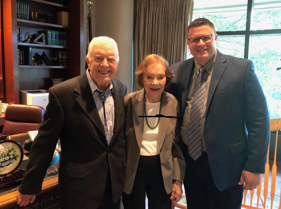 Kane Farabaugh with President Jimmy Carter and First Lady Rosalynn Carter