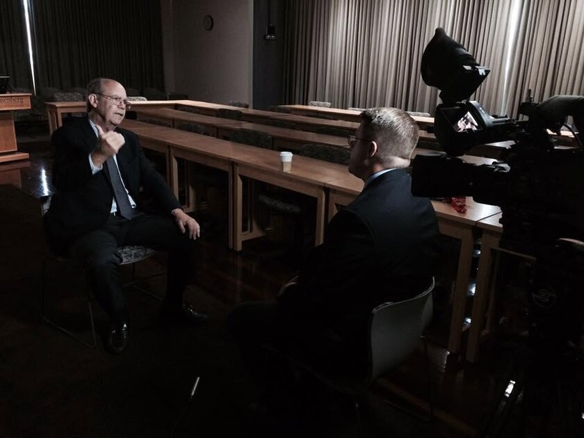 Kane Farabaugh interviewing David Eisenhower
