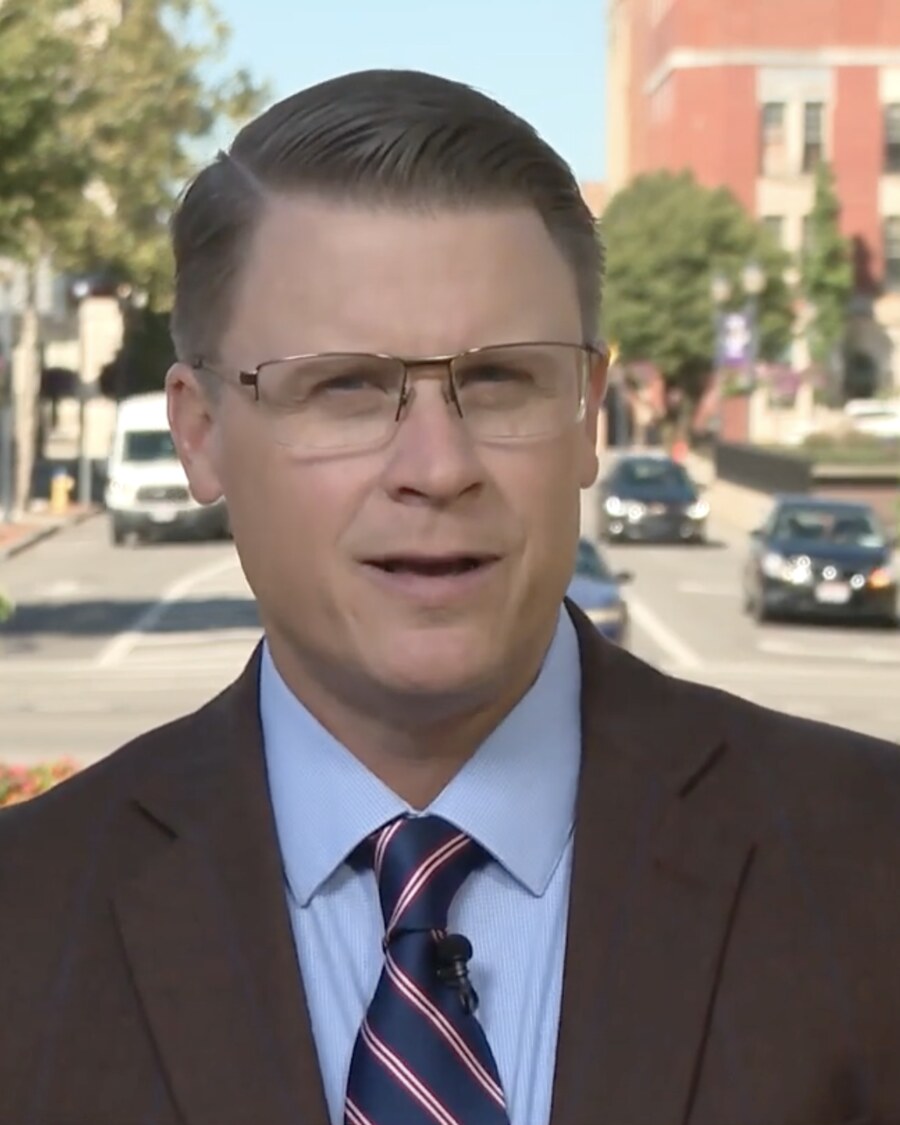Kane Farabaugh reporting on camera for VOA News