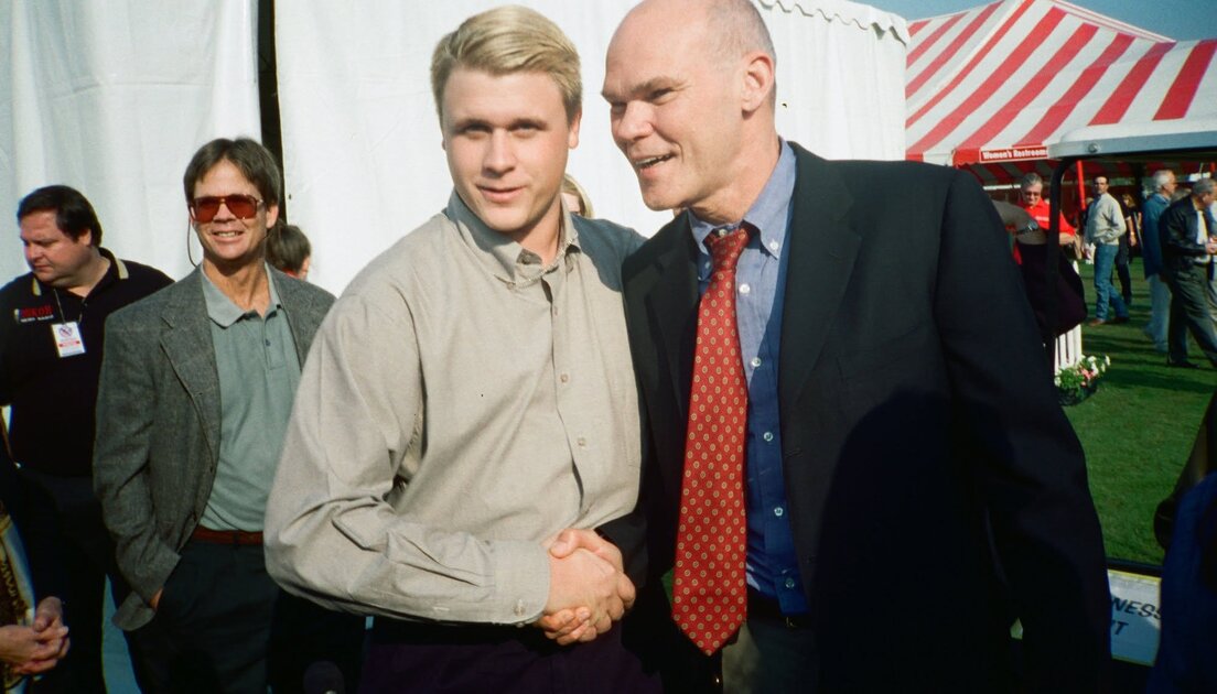 Kane Farabaugh with James Carville