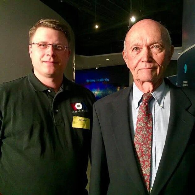 Kane Farabaugh with Apollo astronaut Michael Collins
