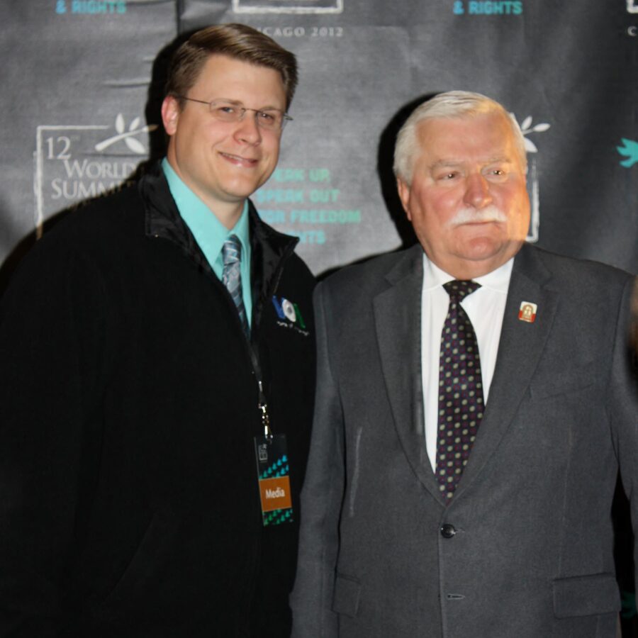 Kane Farabaugh with Polish President Lech Wałęsa